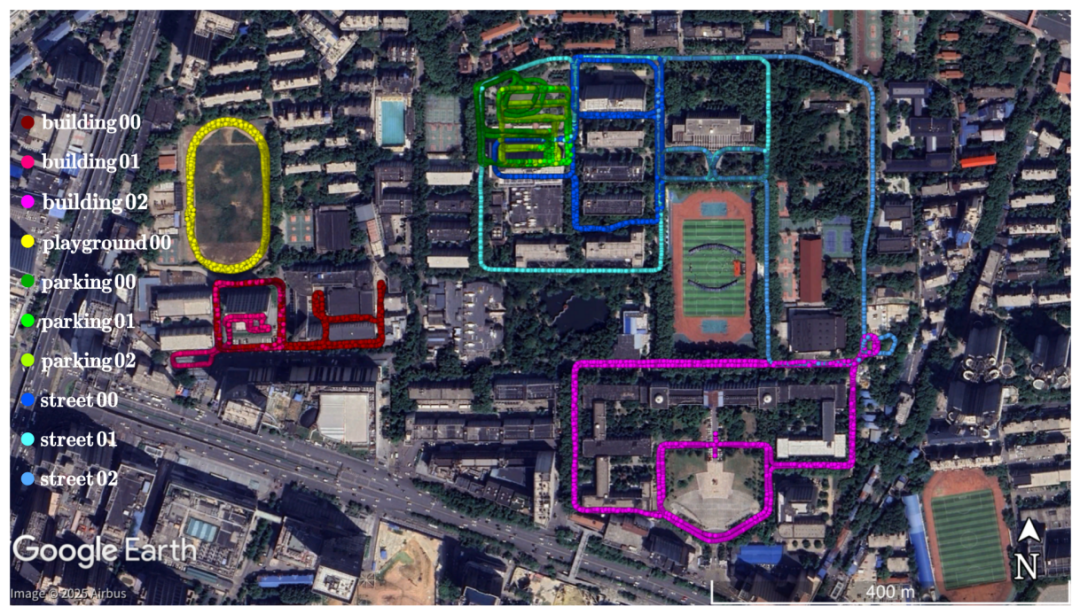 图3 i2Nav-Robot数据集轨迹分布图 图3 i2Nav-Robot数据集轨迹分布图